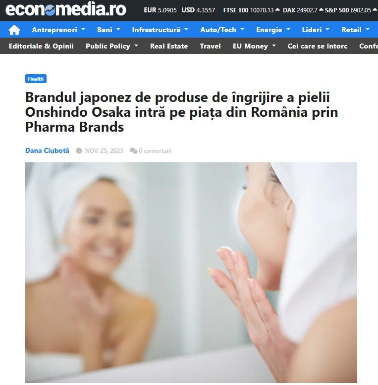 5.Intrare pe piața din România prin Pharma Brands – Economedia – Onshindo Osaka